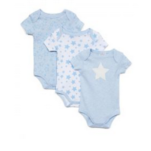 Rose Textiles Rose Textiles 3pk. Heather Body Suit Blue Rose Textiles Rose Textiles 3pk. Heather Body Suit Blue