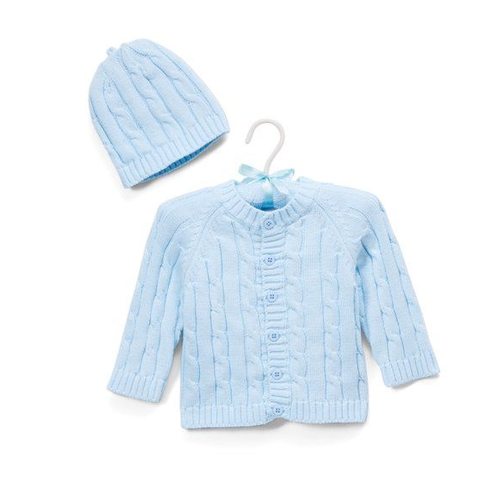 Cable Knit Sweater and Hat -Blue Cable Knit Sweater and Hat -Blue