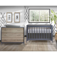 Tulip Metro Convertible  Crib & 3-Drawer XL Dresser Set