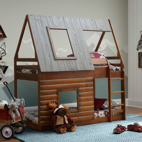 FLOOR SAMPLE Ti Amo Log Cabin Twin Bunk Bed FLOOR SAMPLE Ti Amo Log Cabin Twin Bunk Bed