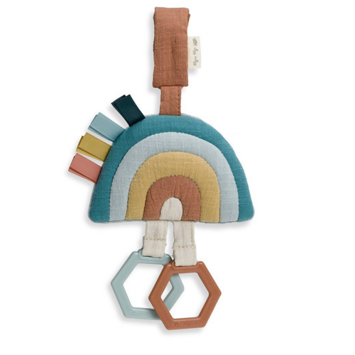 ITZY RITZY Itzy Ritzy Rattle Silicone Teether Rainbow Neutral ITZY RITZY Itzy Ritzy Rattle Silicone Teether Rainbow Neutral