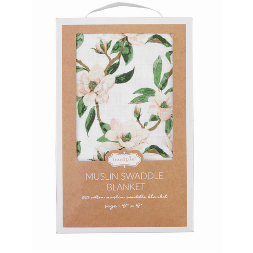 MUDPIE Mudpie Magnolia Swaddle Blanket MUDPIE Mudpie Magnolia Swaddle Blanket