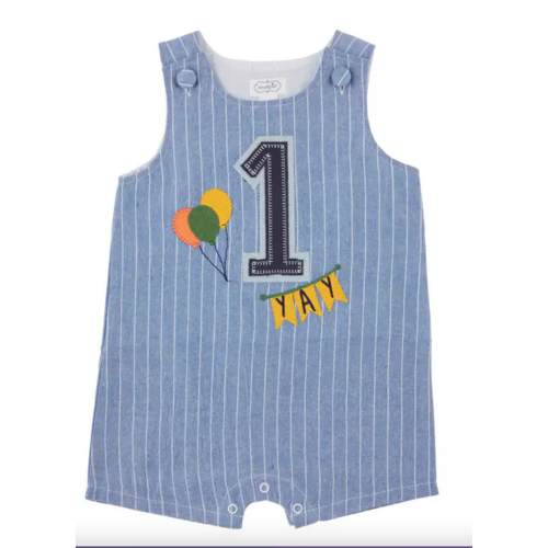 MUDPIE Mudpie ONE Birthday Boy Shortall MUDPIE Mudpie ONE Birthday Boy Shortall