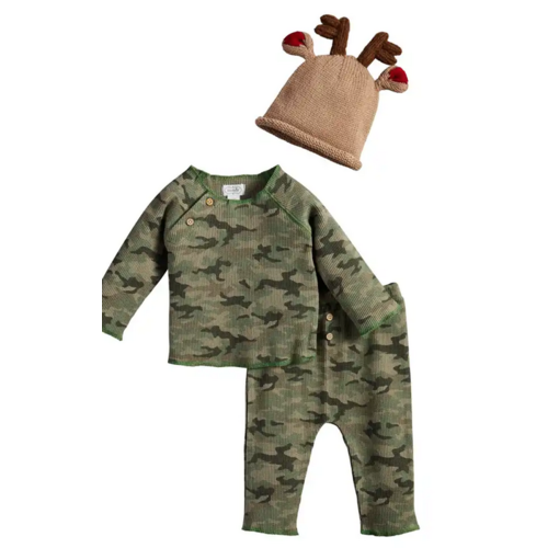 MUDPIE Mudpie Camo Gown and Cap MUDPIE Mudpie Camo Gown and Cap