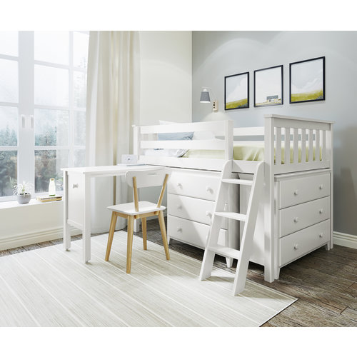 JACKPOT-DELUXE Jackpot Deluxe Windsor Twin-Size Storage Loft Bed with Two Dressers + Desk JACKPOT-DELUXE Jackpot Deluxe Windsor Twin-Size Storage Loft Bed with Two Dressers + Desk