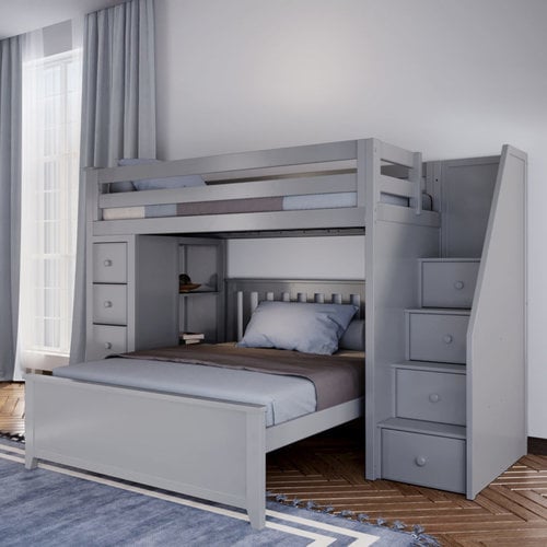 JACKPOT-DELUXE Jackpot Deluxe Oxford Staircase Loft Bed Storage + Full Bed JACKPOT-DELUXE Jackpot Deluxe Oxford Staircase Loft Bed Storage + Full Bed