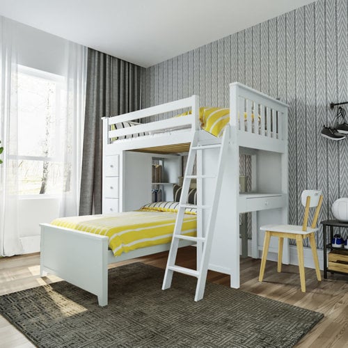 JACKPOT-DELUXE Jackpot Deluxe Kensington Loft Bed Storage Study + Twin Bed JACKPOT-DELUXE Jackpot Deluxe Kensington Loft Bed Storage Study + Twin Bed