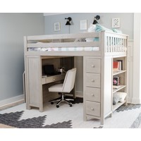 Jackpot Deluxe Buxton Full Size Loft with Staircase + Desk + Storage