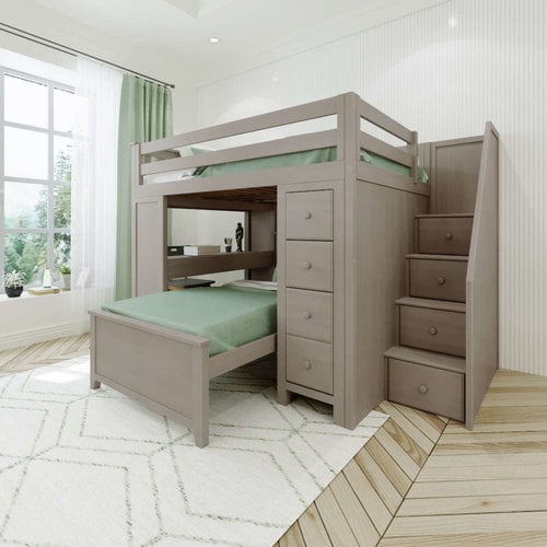 JACKPOT-DELUXE Jackpot Deluxe Buxton Full over Twin L-Shape Bunk with Staircase + Desk + Storage JACKPOT-DELUXE Jackpot Deluxe Buxton Full over Twin L-Shape Bunk with Staircase + Desk + Storage