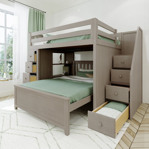 JACKPOT-DELUXE Jackpot Deluxe Cheltenham Full over Full L-shape Bunk with Staircase + Storage JACKPOT-DELUXE Jackpot Deluxe Cheltenham Full over Full L-shape Bunk with Staircase + Storage