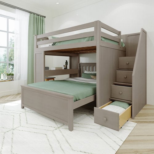 JACKPOT-DELUXE Jackpot Deluxe Fulham Full over Full L-Shape Bunk with Staircase + Desk JACKPOT-DELUXE Jackpot Deluxe Fulham Full over Full L-Shape Bunk with Staircase + Desk