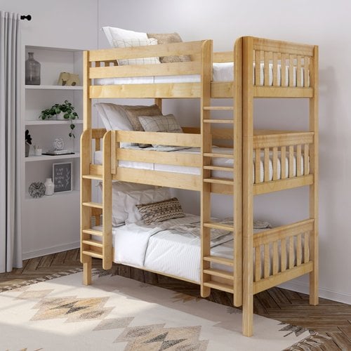 Maxtrix Twin XL Triple Bunk with Ladders Maxtrix Twin XL Triple Bunk with Ladders