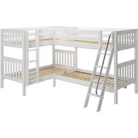 Maxtrix Twin XL Medium Corner Bunk with Straight Ladder and Angled Ladder
