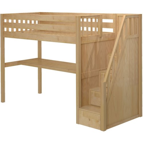 Maxtrix Twin XL High Loft Bed with Stairs with Long Desk Maxtrix Twin XL High Loft Bed with Stairs with Long Desk