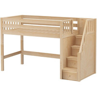 Maxtrix Twin Mid Loft Bed with Stairs