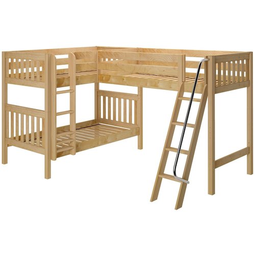 Maxtrix Twin Medium Corner Loft Bunk with Ladders Maxtrix Twin Medium Corner Loft Bunk with Ladders