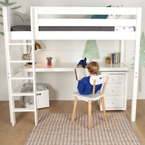 Maxtrix Twin High Loft Bed with Straight Ladder and Long Desk Maxtrix Twin High Loft Bed with Straight Ladder and Long Desk