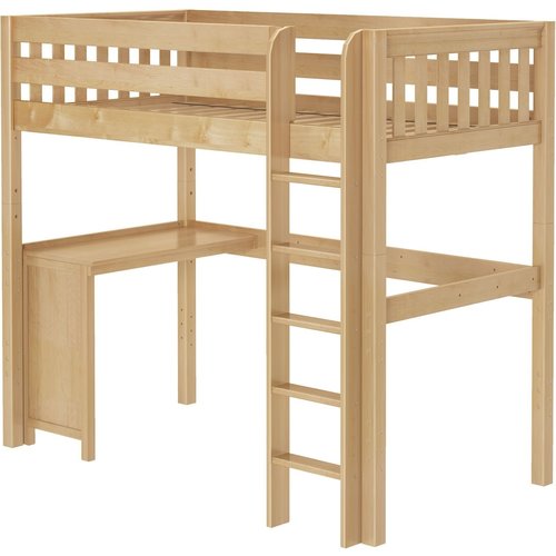 Maxtrix Twin High Loft Bed with Straight Ladder and Corner Desk Maxtrix Twin High Loft Bed with Straight Ladder and Corner Desk