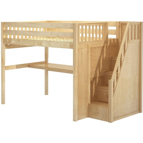 Maxtrix Full XL High Loft Bed with Stairs with Long Desk Maxtrix Full XL High Loft Bed with Stairs with Long Desk