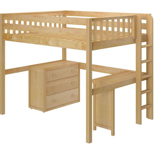 Maxtrix Full XL High Loft Bed with Straight Ladder on End, Corner Desk and Dresser Maxtrix Full XL High Loft Bed with Straight Ladder on End, Corner Desk and Dresser