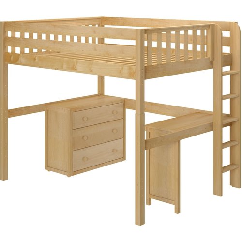 Maxtrix Full High Loft Bed with Straight Ladder on End, Corner Desk and Dresser Maxtrix Full High Loft Bed with Straight Ladder on End, Corner Desk and Dresser