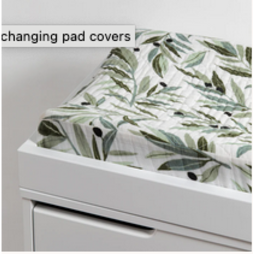 BABYLETTO Babyletto Olive Branches Quilted Muslin Changing Cover BABYLETTO Babyletto Olive Branches Quilted Muslin Changing Cover