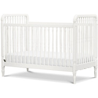 Namesake Liberty 3-in-1 Convertible Spindle Crib w/ Toddler Bed Conversion Kit in Warm White