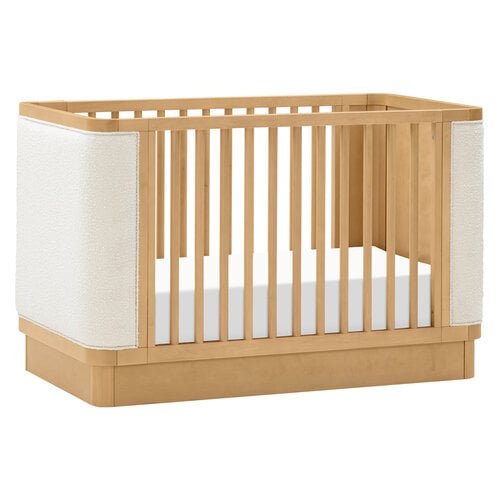BABYLETTO Babyletto Bondi Boucle 4-in-1 Convertible Crib w/ Toddler Bed Kit in Honey with Ivory Boucle BABYLETTO Babyletto Bondi Boucle 4-in-1 Convertible Crib w/ Toddler Bed Kit in Honey with Ivory Boucle
