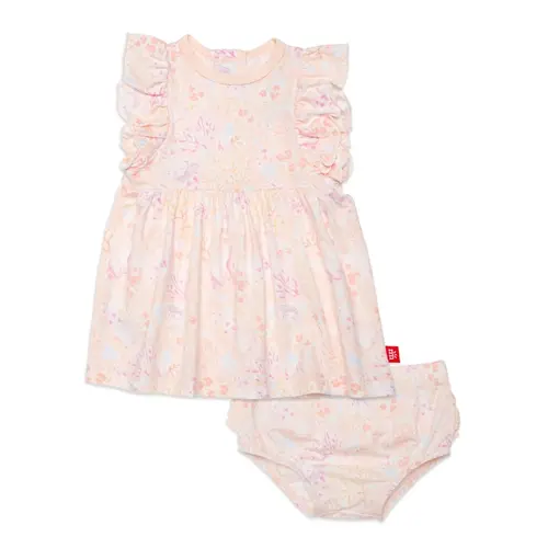 MAGNETIC ME Magnetic Me Coral Floral Modal Magnetic Little Baby Dress + Diaper Cover Set MAGNETIC ME Magnetic Me Coral Floral Modal Magnetic Little Baby Dress + Diaper Cover Set