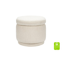 Enoki Storage Ottoman in Ivory Boucle
