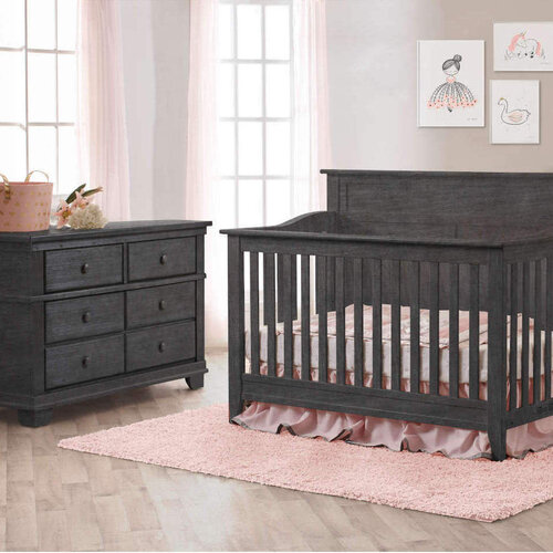 PALI Pali Potenza Flat Top Crib + Double Dresser Set PALI Pali Potenza Flat Top Crib + Double Dresser Set