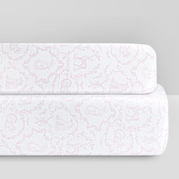 Bellini GOTS Organic Jersey Cotton Crib Sheet & Changing Pad Cover Set | Woodland Pink