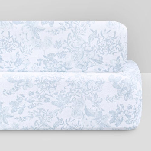 Bellini Bellini GOTS Organic Jersey Cotton Crib Sheet & Changing Pad Cover Set | Blue Floral Bellini Bellini GOTS Organic Jersey Cotton Crib Sheet & Changing Pad Cover Set | Blue Floral