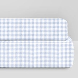 Bellini Bellini GOTS Organic Jersey Cotton Changing Pad Cover Set | Blue Gingham