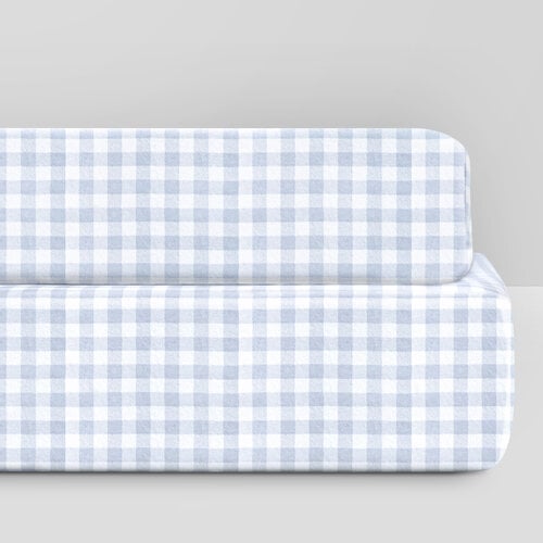 Bellini Bellini GOTS Organic Jersey Cotton Crib Sheet & Changing Pad Cover Set | Blue Gingham Bellini Bellini GOTS Organic Jersey Cotton Crib Sheet & Changing Pad Cover Set | Blue Gingham