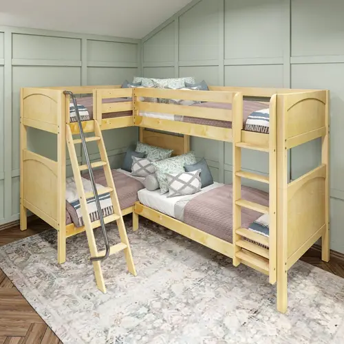 Maxtrix Twin Corner Quad Bunk Bed with Ladders Maxtrix Twin Corner Quad Bunk Bed with Ladders