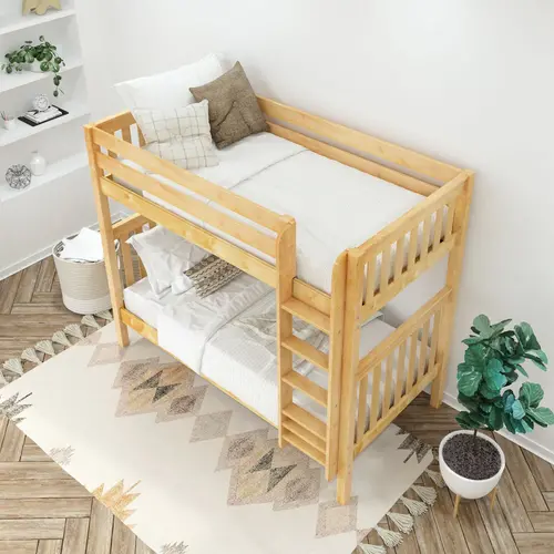 Maxtrix Twin XL Low Bunk Bed with Straight Ladder on Front Maxtrix Twin XL Low Bunk Bed with Straight Ladder on Front
