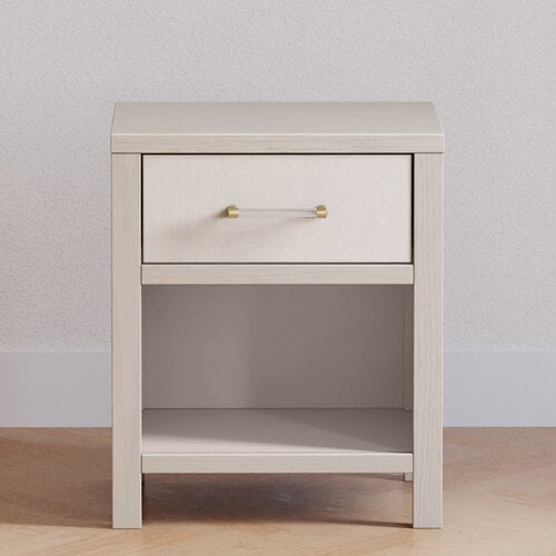 Namesake Namesake Eloise Nightstand, Assembled in White Driftwood and Performance Pearl Eco-Weave
