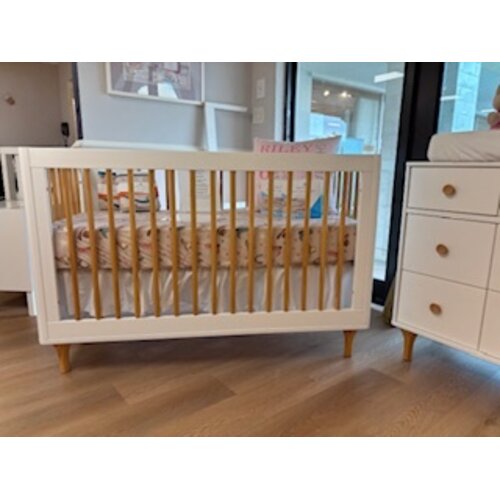 Lolly 3-In-1 Convertible Crib w/ Toddler Rail White / Natural FLOOR SAMPLE 30% OFF