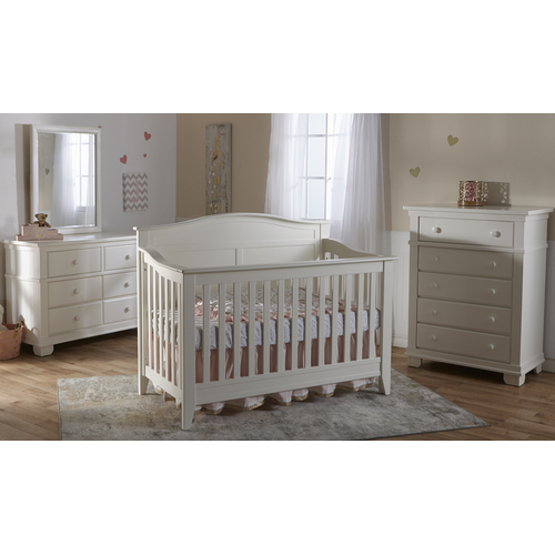 PALI Pali Napoli Curve Top Forever Crib + Double Dresser Set White