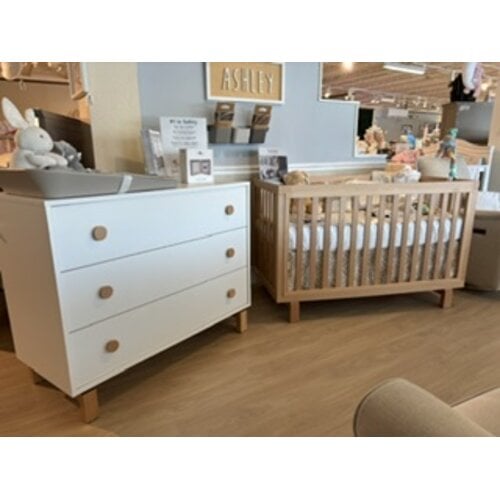 BJORN Natural Crib/ White & Natural Dresser  Floor Sample 40% Off