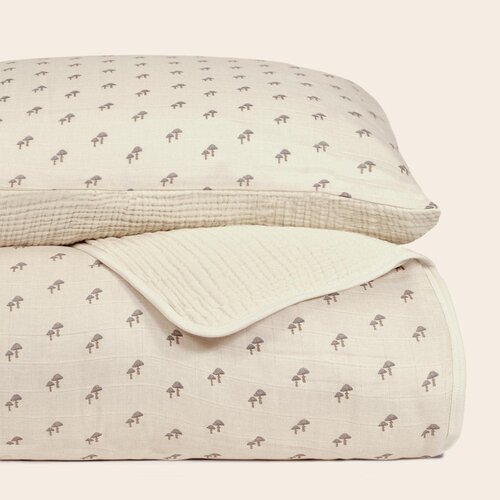 OILO Oilo Mushroom Premium Muslin Crib Quilt & Sham Set