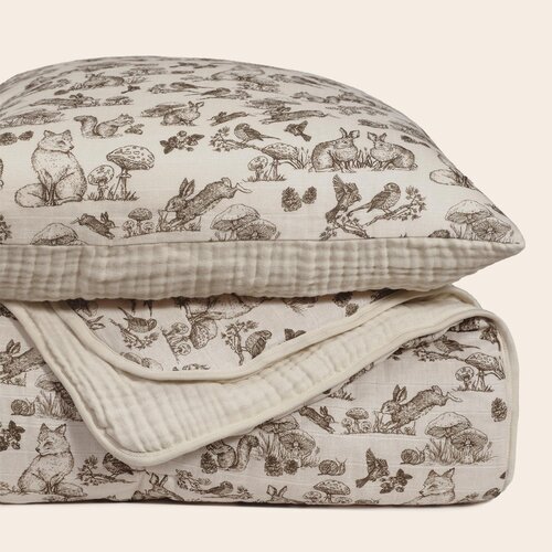 OILO Oilo Woodland Nursery Premium Muslin Crib Quilt & Sham Set