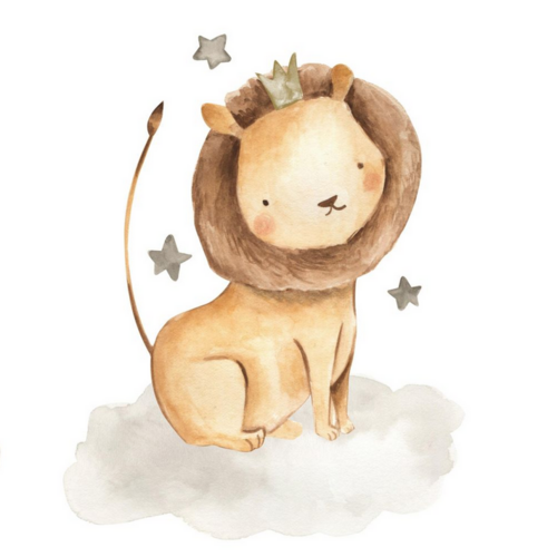 Streamline Art Streamline Art Lion with Stars 16x16 with Floater Frame
