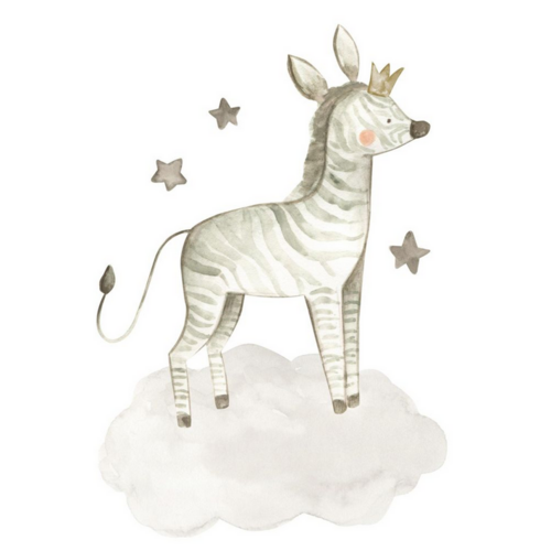 Streamline Art Streamline Art Zebra with Stars 16x16 with Floater Frame