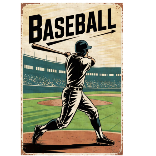 Streamline Art Streamline Art Baseball Vintage 22x28