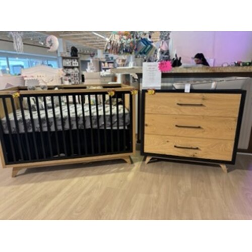 UPTOWN Black Classic Crib + Dresser Floor Sample 40% Off