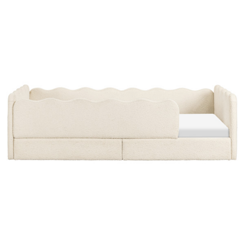 BABYLETTO BLKids Rizo Montessori-Inspired Twin Bed in Performance Ivory Boucle