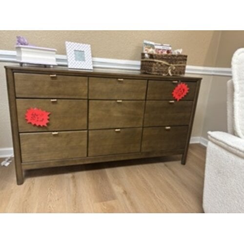 Bondi 9-Drawer Dresser Natural Walnut Floor Sample 60% Off