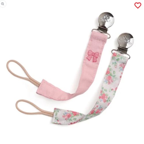 ITZY RITZY Itzy Ritzy Itzy Clip Fabric Pacifier Strap - Bow